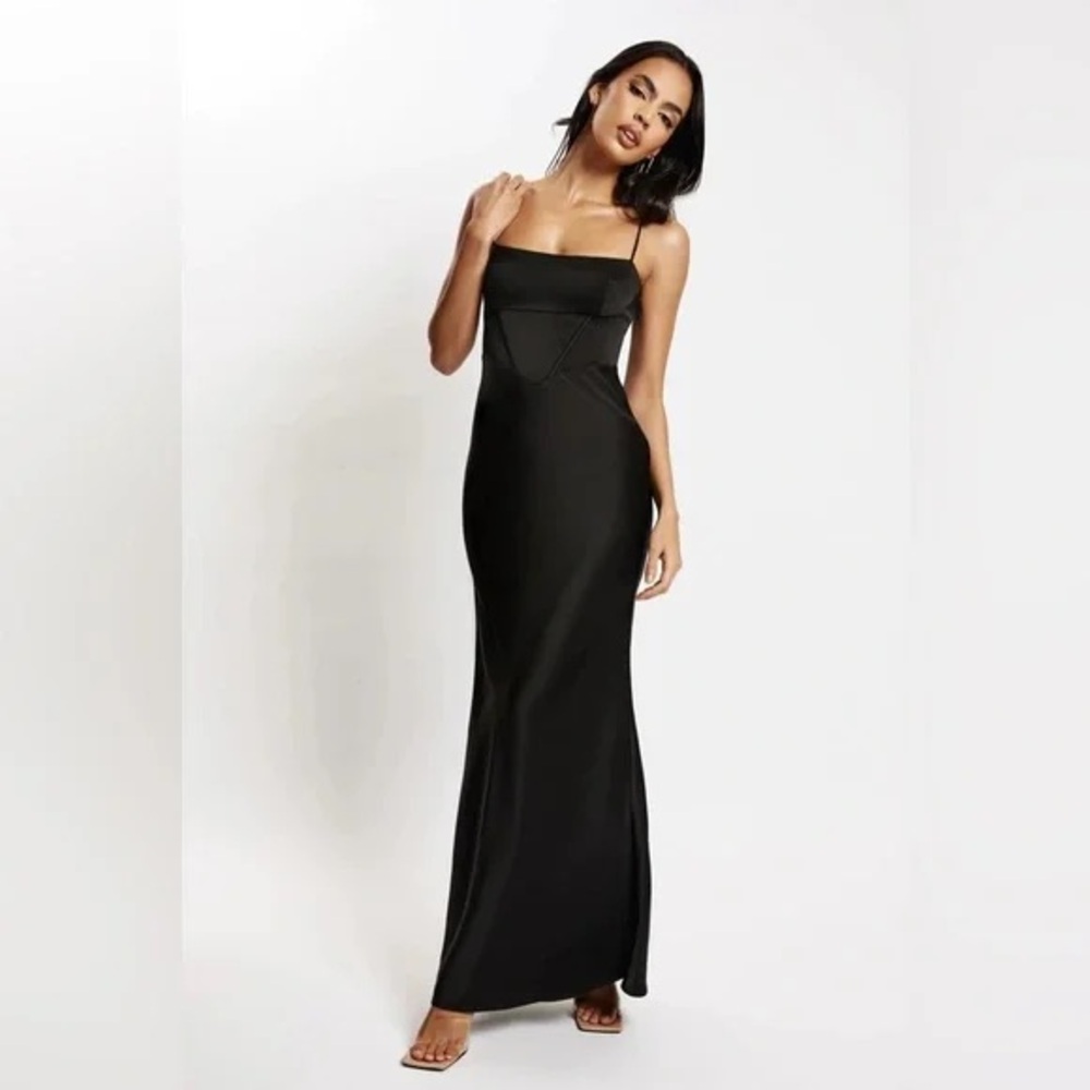 Meshki NWT Desirie Corset Maxi Dress - Black - Size Small